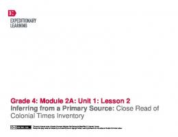 Grade 4: Module 2A: Unit 1: Lesson 2 Inferring from a ... - EngageNY