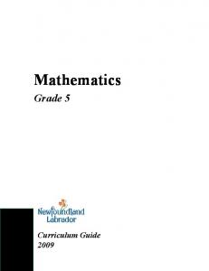 Grade 5 Mathematics Curriculum Guide