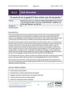 Grade 9 ELA Module 1, Unit 2 - EngageNY