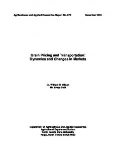 Grain Pricing and Transportation: Dynamics and ... - AgEcon Search