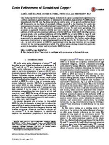 Grain Refinement of Deoxidized Copper