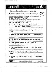 Grammar: Personal pronouns worksheet 1