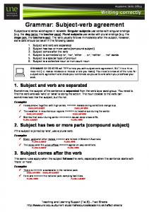 Grammar: Subject-verb agreement