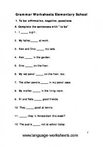 Grammar Worksheets Elementary School - Language worksheets