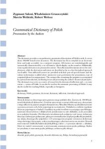 Grammatical Dictionary of Polish