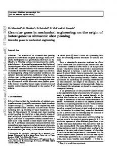 Granular gases in mechanical engineering: on the origin of ...