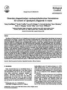 Granular phagostimulant nucleopolyhedrovirus formulations for ...