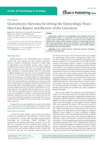 Granulocytic Sarcoma Involving the Gynecologic Tract