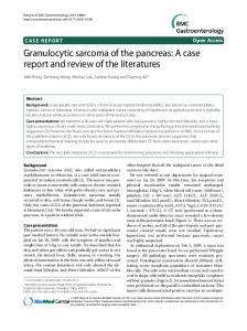 Granulocytic sarcoma of the pancreas