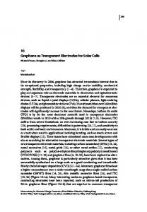 Graphene as Transparent Electrodes for Solar Cells