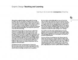 Graphic Design Teaching and Learning