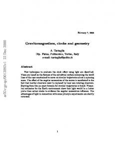 Gravitomagnetism, clocks and geometry