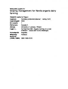 Grazing management for Nordic organic dairy farming