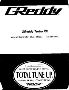 Greddy Turbo Kit Installation Instructions