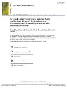 Green chemistry: microwave-assisted facile synthesis