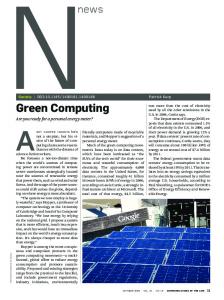 Green computing - CiteSeerX