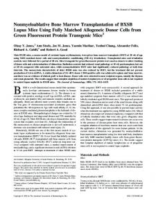 Green Fluorescent Protein Transgenic Mice Fully Matched Allogeneic ...