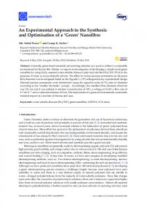 'Green' Nanofibre - MDPI