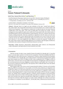 Green Natural Colorants - MDPI