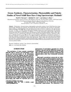 Green Synthesis, Characterization, Photostability and ... - Springer Link