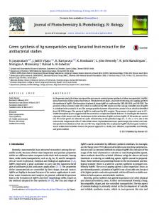 Green synthesis of Ag nanoparticles using Tamarind ...