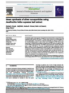 Green synthesis of silver nanoparticles using ...