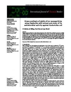 Green synthesis of stable silver nanoparticles using