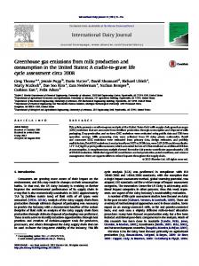 Greenhouse gas emissions from milk production and ... - CyberLeninka