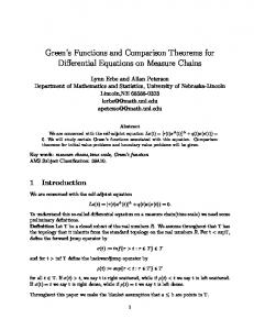 Green's Functions and Comparison Theorems for Differential ...