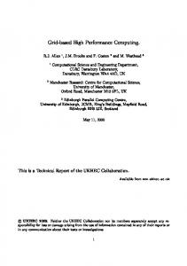 Grid-based High Performance Computing