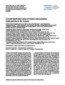 Ground-based observation of clusters and ... - atmos-chem-phys.net