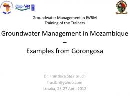 Groundwater Management in Mozambique