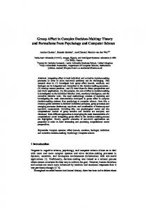 Group Affect in Complex Decision-Making: Theory