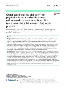 Group-based exercise and cognitive-physical training in ... - Owen Lab