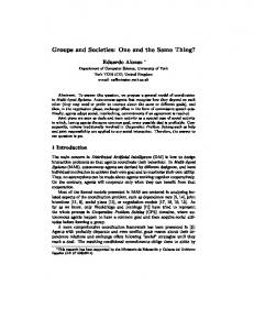 Groups and Societies: One and the Same Thing? - Semantic Scholar