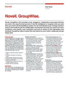 GroupWise 2012 Data Sheet - Novell