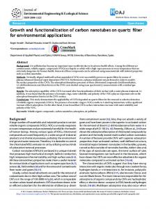 Growth and functionalization of carbon nanotubes on quartz filter for ...