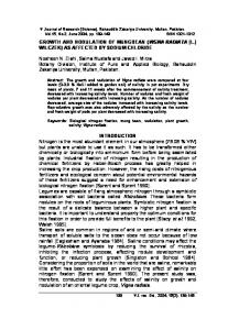 GROWTH AND NODULATION OF MUNGBEAN (VIGNA ... - BZU