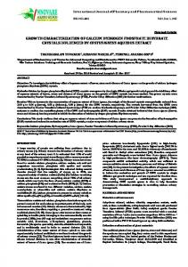 growth characterization of calcium hydrogen