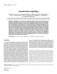 Growth factor signalling - Hubrecht Institute