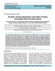 Growth, mineral absorption and yield of maize ... - Academic Journals