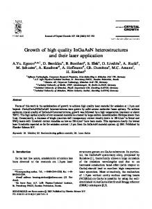 Growth of high quality InGaAsN heterostructures and their laser ...