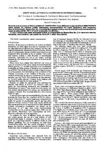 GROWTH OF LACTOBACILLUS