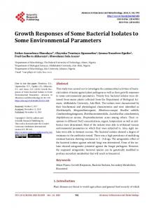 Growth Responses of Some Bacterial Isolates to Some Environmental