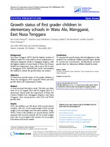 Growth status of first grader children in elementary ... - Springer Link