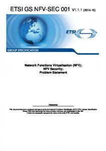 GS NFV-SEC 001 - ETSI