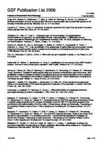 GSF Publication List 2006 - PuSH - Publikationsserver des Helmholtz