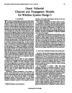 Guest editorial channel and propagation models for wireless system ...