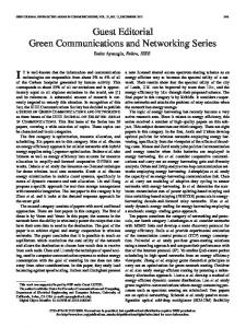 Guest Editorial Green Communications and Networking ... - IEEE Xplore