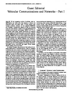 Guest Editorial Vehicular Communications and ... - IEEE Xplore